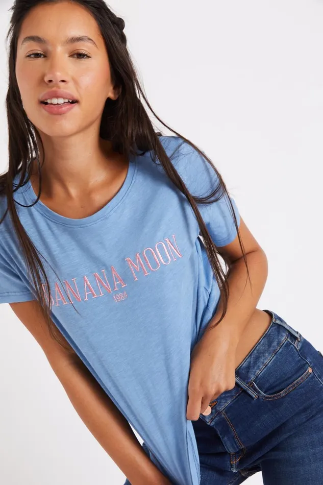 Tshirt Blue 8211 SLIPPY SEACOCO Blue Women Banana Moon Tops and Tshirts Tshirt Blue 8211 SLIPPY SEACOCO Blue Women Banana Moon Tops and Tshirts