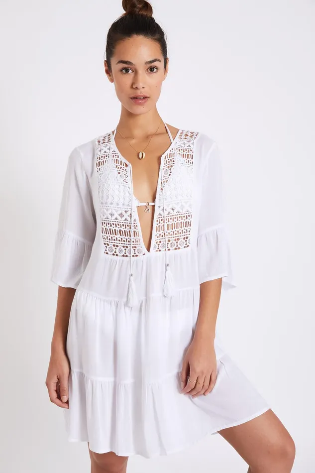 Tunic White 8211 LOUISE SALTY White Women Banana Moon Beach Tunics and Dresses Tunic White 8211 LOUISE SALTY White Women Banana Moon Beach Tunics and Dresses
