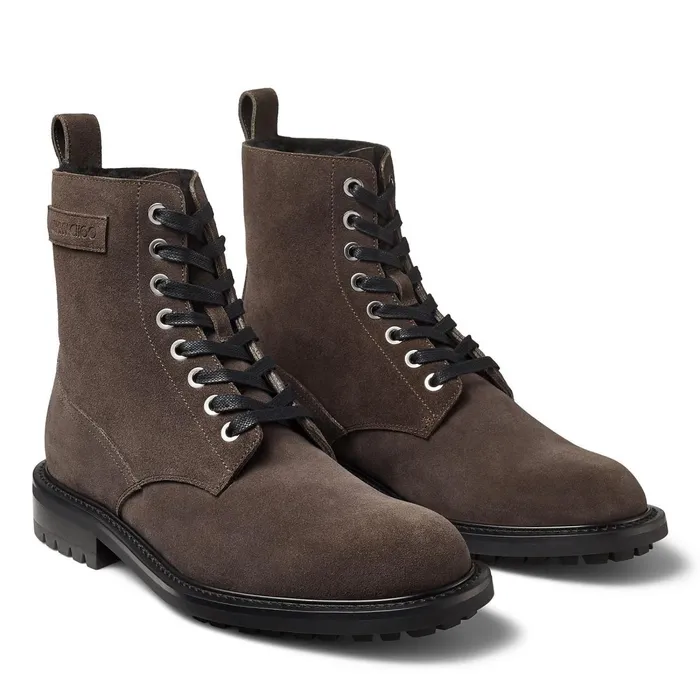 TuringM Smoke British Suede Boots With Shearling Lining Smokesmoke Men JIMMY CHOO Casual Shoes