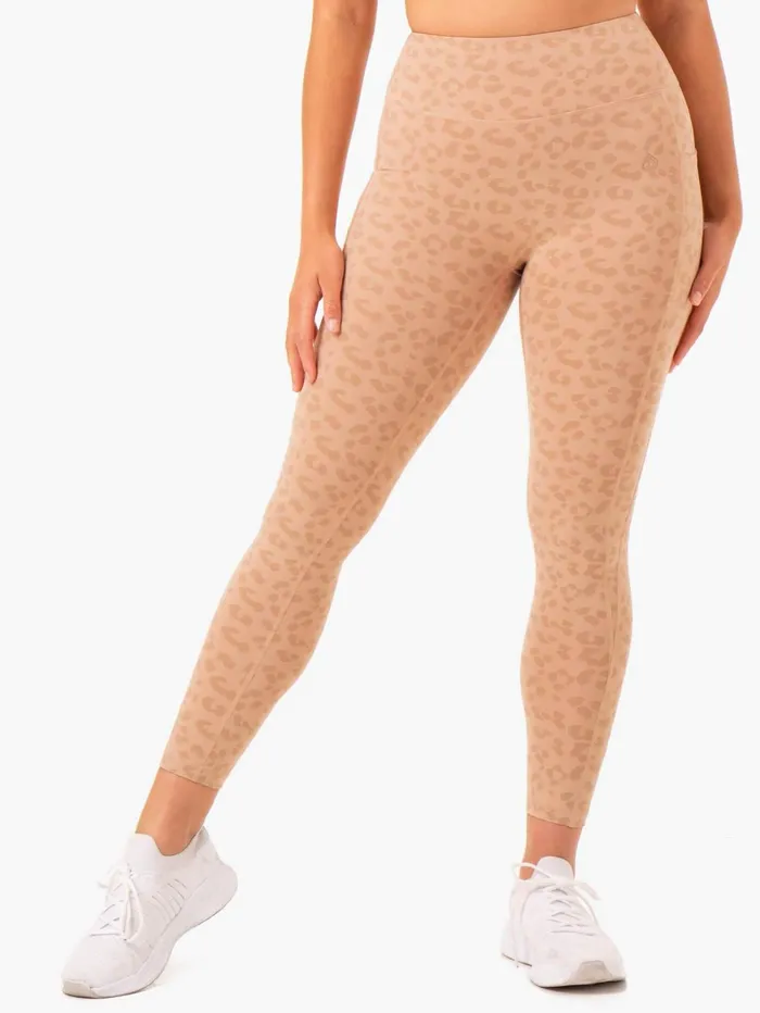 Ultra High Waisted Pocket Leggings 8211 Tan Leopard Women Ryderwear Leggings
