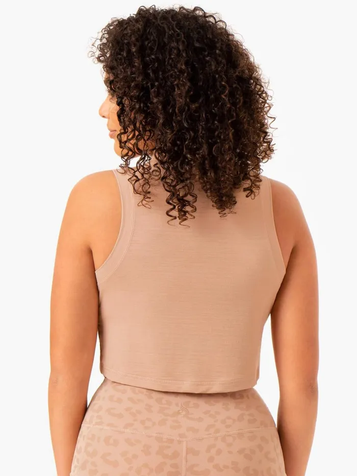 Ultra Scoop Tank 8211 Tan Women Ryderwear Tops