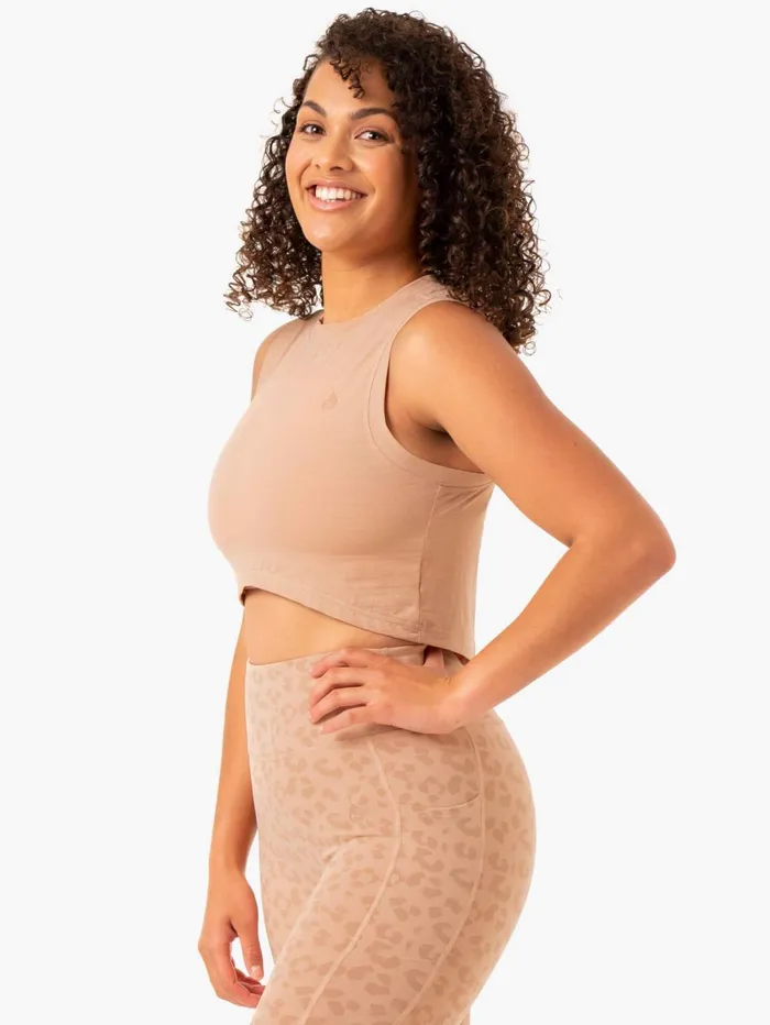 Ultra Scoop Tank 8211 Tan Women Ryderwear Tops