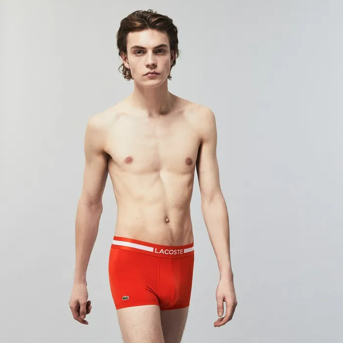 Underwear Lacoste Mens Motion Performance Boxer Briefs Red Shop