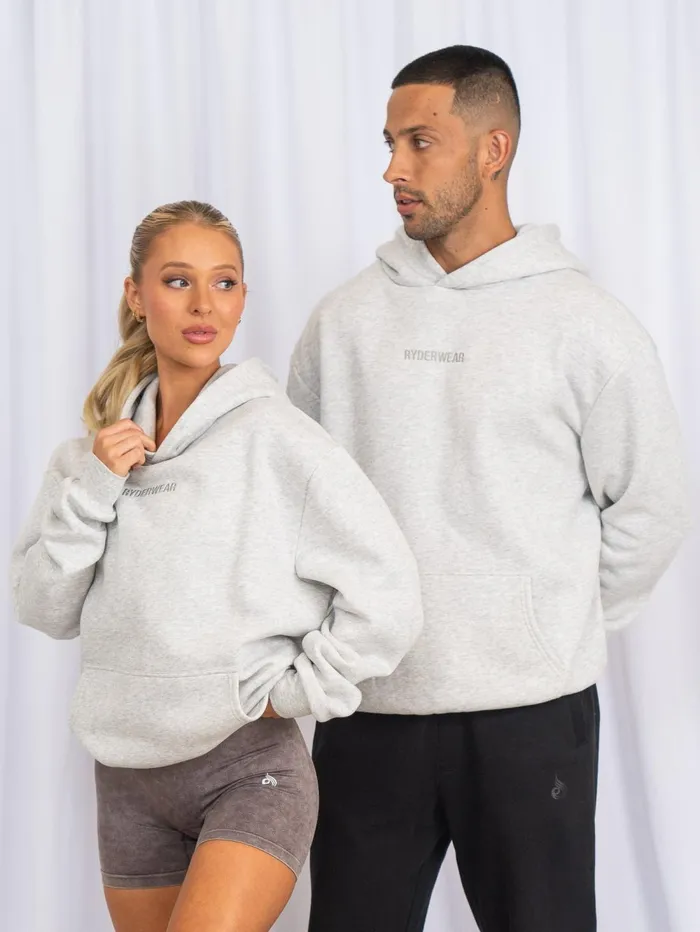 Unisex Hoodie 8211 Snow Marl Women Ryderwear Jackets and Sweaters