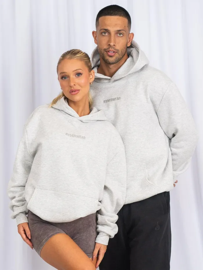 Unisex Hoodie 8211 Snow Marl Women Ryderwear Jackets and Sweaters