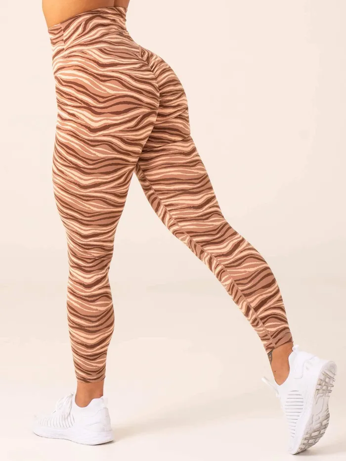 Unstoppable High Waisted Scrunch Leggings 8211 Mocha Zebra Women Ryderwear Leggings Unstoppable High Waisted Scrunch Leggings 8211 Mocha Zebra Women Ryderwear Leggings