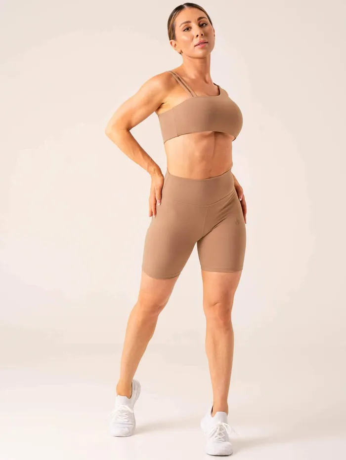 Unstoppable High Waisted Scrunch Shorts 8211 Mocha Women Ryderwear Gym Shorts