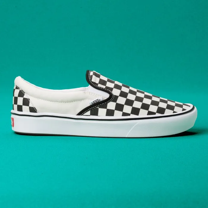 Vans Classics Shoes Mens ComfyCush Checkerboard SlipOn BlackOff White Vans Classics Shoes Mens ComfyCush Checkerboard SlipOn BlackOff White