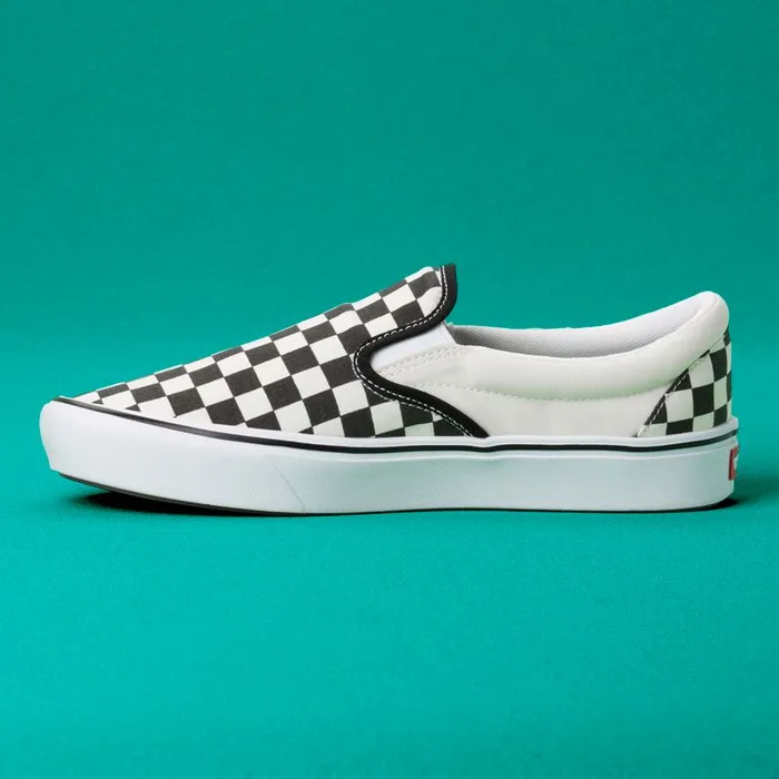 Vans Classics Shoes Mens ComfyCush Checkerboard SlipOn BlackOff White Vans Classics Shoes Mens ComfyCush Checkerboard SlipOn BlackOff White