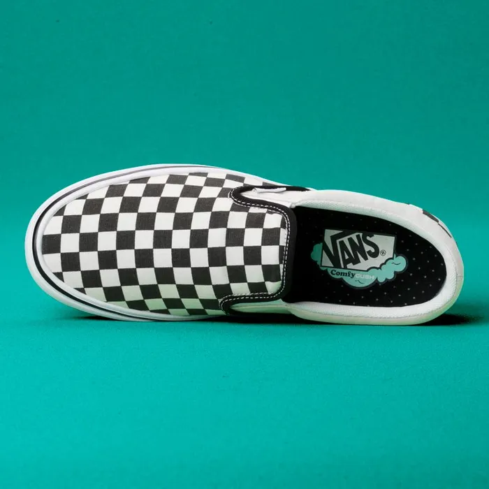 Vans Classics Shoes Mens ComfyCush Checkerboard SlipOn BlackOff White Vans Classics Shoes Mens ComfyCush Checkerboard SlipOn BlackOff White