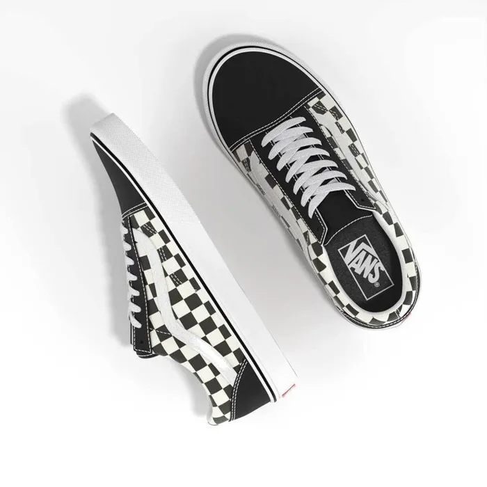 Vans Classics Shoes Mens Primary Check Old Skool BlackWhite Vans Classics Shoes Mens Primary Check Old Skool BlackWhite