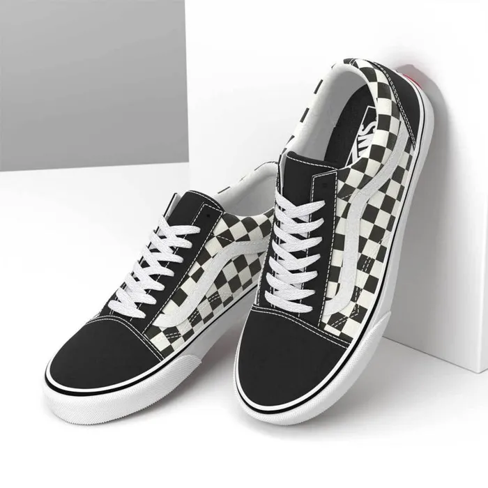 Vans Classics Shoes Mens Primary Check Old Skool BlackWhite Vans Classics Shoes Mens Primary Check Old Skool BlackWhite