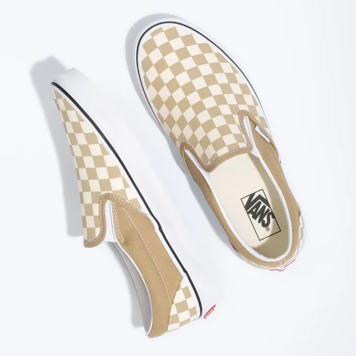 Vans Classics Shoes MensWomens Checkerboard Classic SlipOn CornstalkTrue White Vans Classics Shoes MensWomens Checkerboard Classic SlipOn CornstalkTrue White