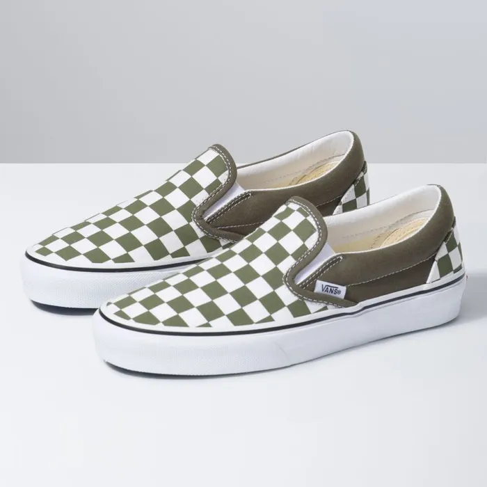 Vans Classics Shoes MensWomens Checkerboard Classic SlipOn Grape LeafTrue White