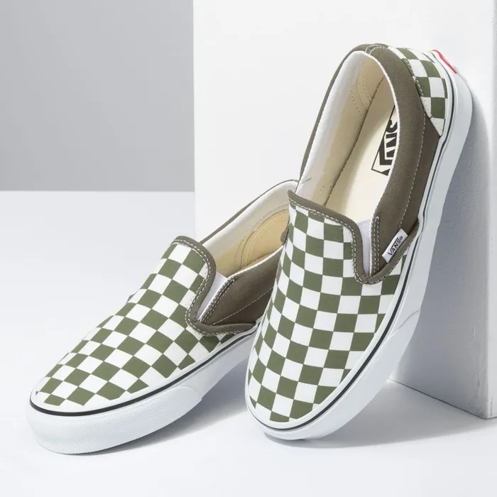 Vans Classics Shoes MensWomens Checkerboard Classic SlipOn Grape LeafTrue White