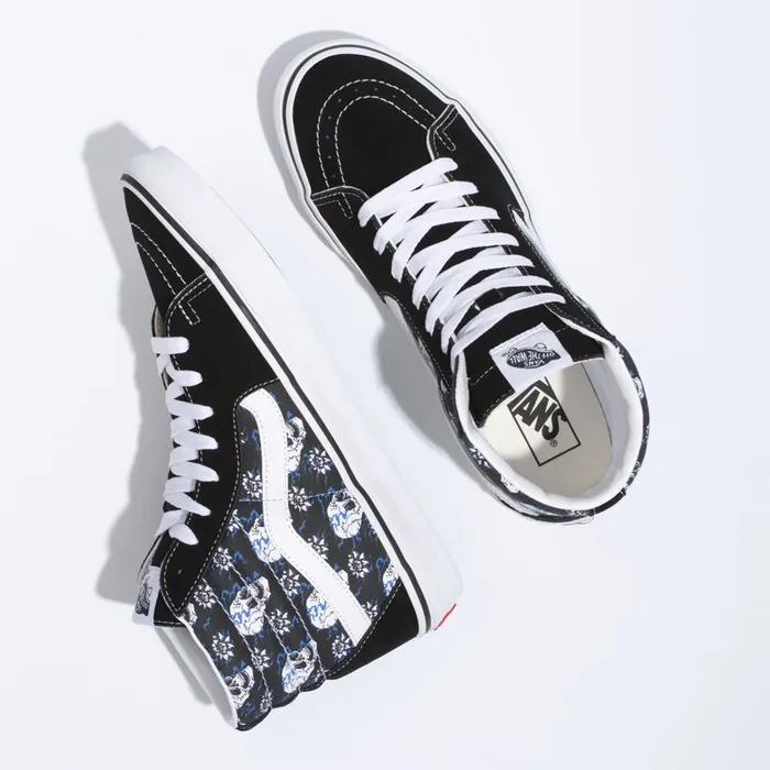 Vans Classics Shoes MensWomens Flash Skulls Sk8Hi BlackTrue White Vans Classics Shoes MensWomens Flash Skulls Sk8Hi BlackTrue White