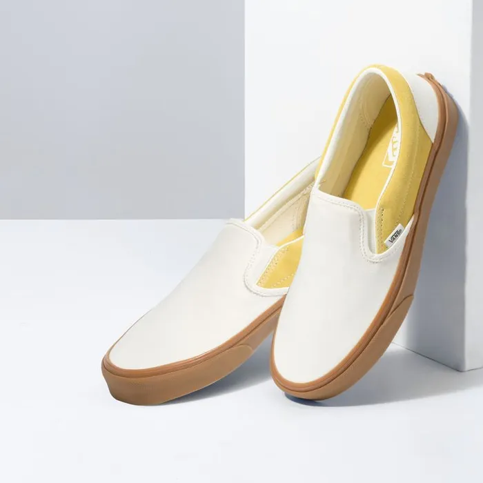 Vans Classics Shoes MensWomens Gum Classic SlipOn MarshmallowCream Gold