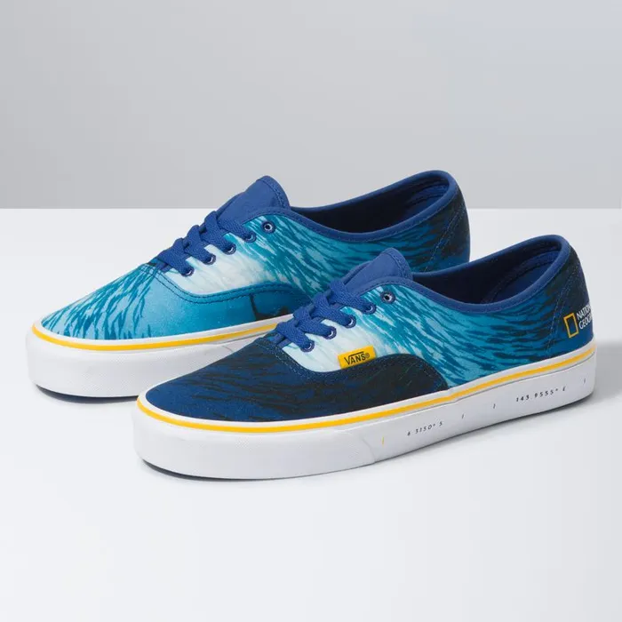 Vans Classics Shoes MensWomens National Geographic Authentic OceanTrue Blue