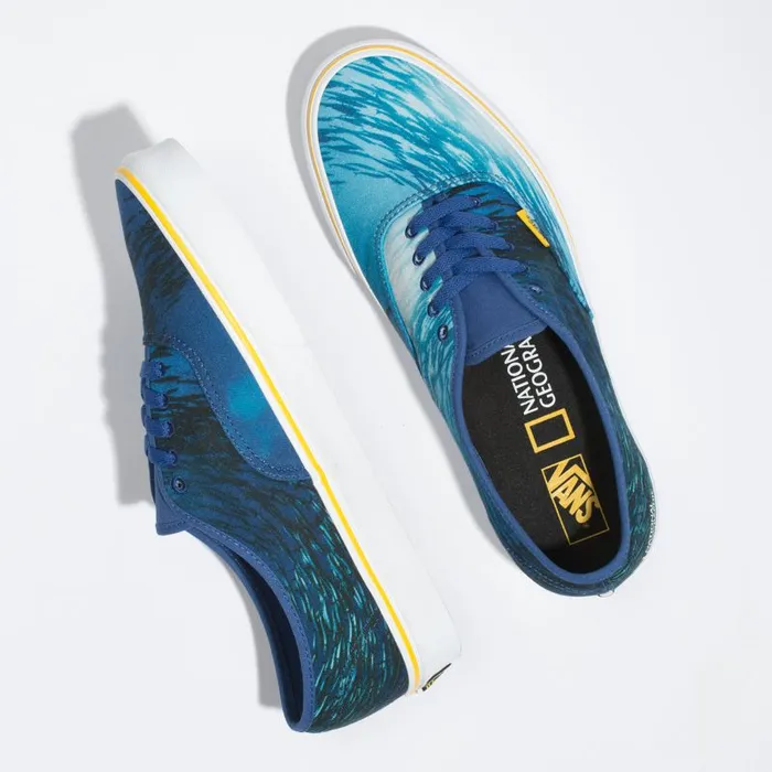 Vans Classics Shoes MensWomens National Geographic Authentic OceanTrue Blue
