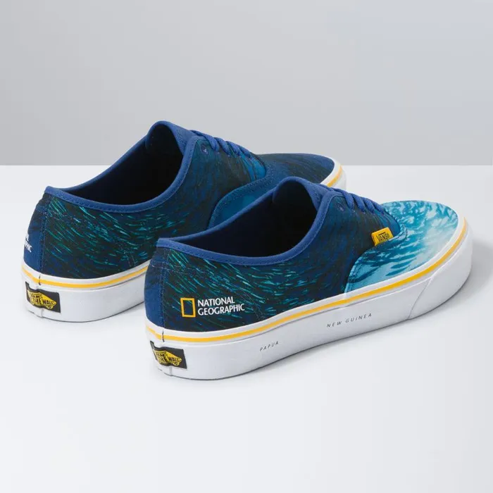 Vans Classics Shoes MensWomens National Geographic Authentic OceanTrue Blue