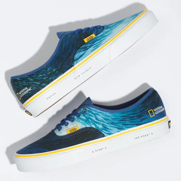 Vans Classics Shoes MensWomens National Geographic Authentic OceanTrue Blue