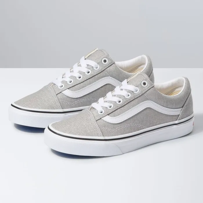 Vans Classics Shoes MensWomens Old Skool Silver LurexTrue White