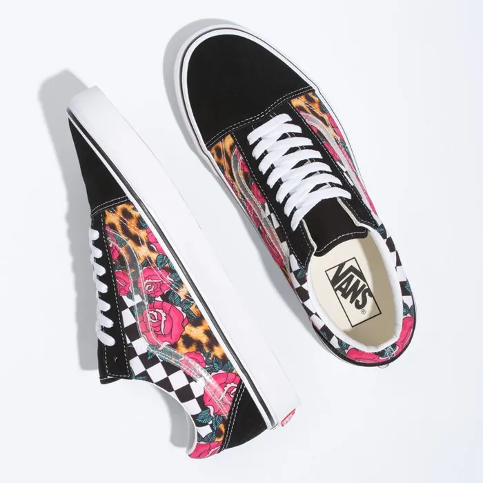 Vans Classics Shoes MensWomens RoseAnimal Check Old Skool True WhiteMulti Vans Classics Shoes MensWomens RoseAnimal Check Old Skool True WhiteMulti