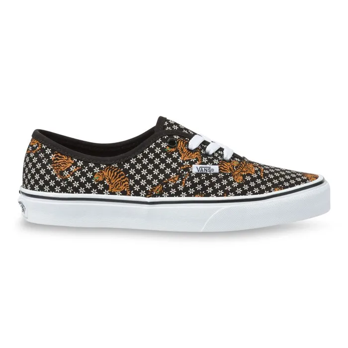 Vans Classics Shoes MensWomens Tiger Floral Authentic BlackTrue White