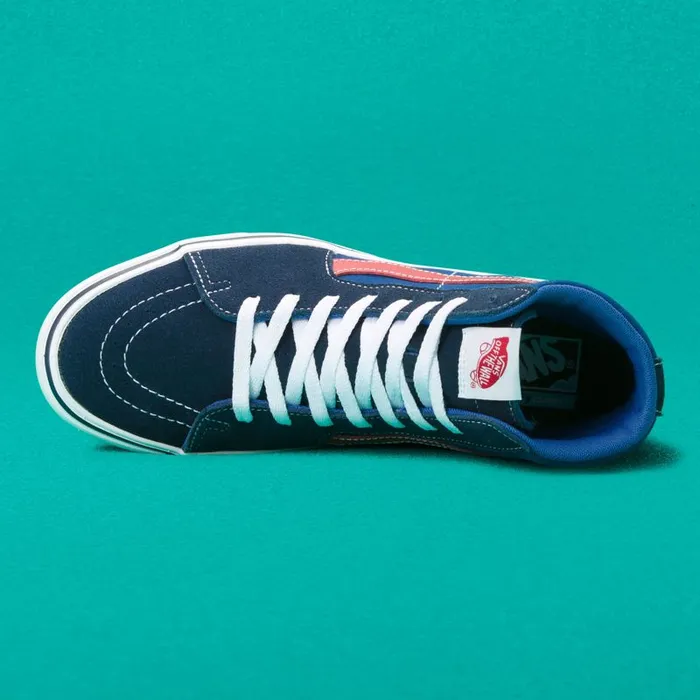 Vans Classics Shoes MensWomens TriTone ComfyCush Sk8Hi Dress BluesBlueRed Vans Classics Shoes MensWomens TriTone ComfyCush Sk8Hi Dress BluesBlueRed