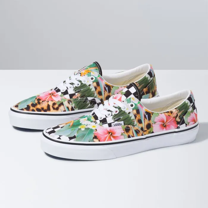 Vans Classics Shoes MensWomens Tropical Animal Check Era True WhiteMulti