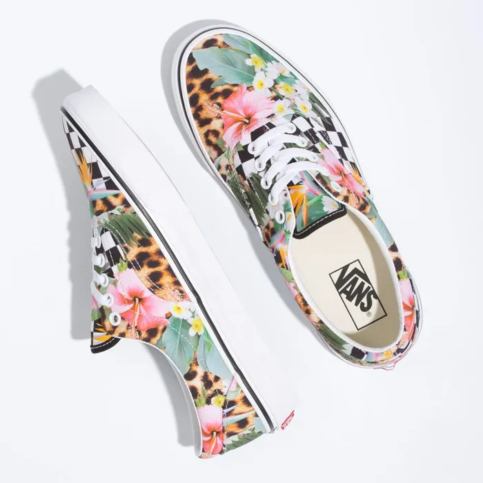 Vans Classics Shoes MensWomens Tropical Animal Check Era True WhiteMulti