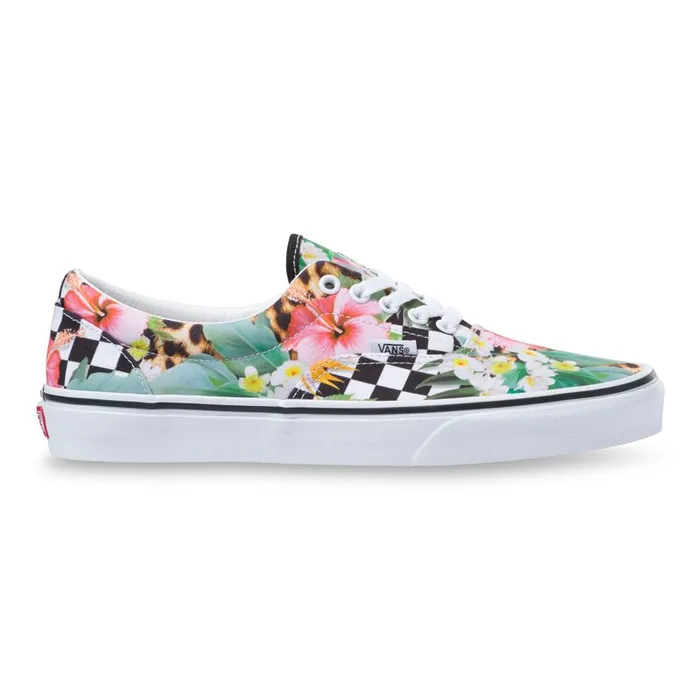 Vans Classics Shoes MensWomens Tropical Animal Check Era True WhiteMulti