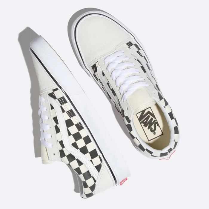 Vans Classics Shoes Womens Checkerboard Old Skool WhiteBlack Vans Classics Shoes Womens Checkerboard Old Skool WhiteBlack