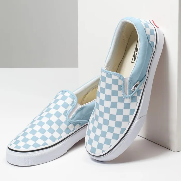 Vans Classics Shoes Womens Checkerboard SlipOn Baby BlueTrue White Vans Classics Shoes Womens Checkerboard SlipOn Baby BlueTrue White
