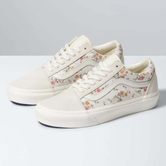 Vans Classics Shoes Womens Vintage Old Skool FloralMarshmallow