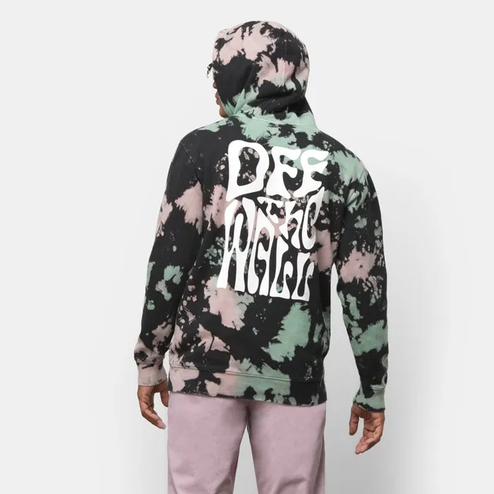 Vans Hoodies and Jackets Mens Hell Yeah Tie Dye Pullover Hoodie Black Tie Dye