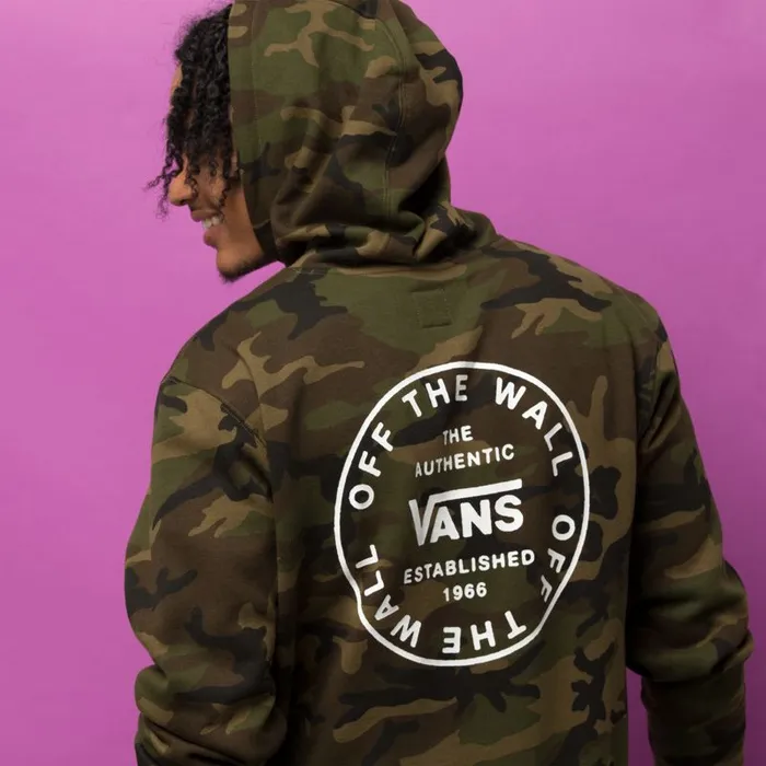 Vans Hoodies and Jackets Mens Old Skool Circle Pullover Hoodie Camo