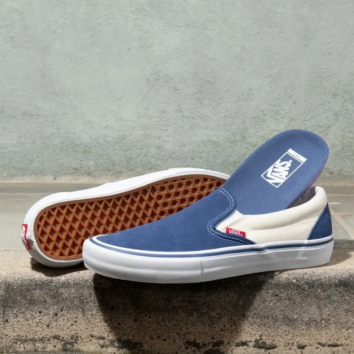 Vans Pro Skate MensWomens SlipOn Pro Sty NavyClassic White