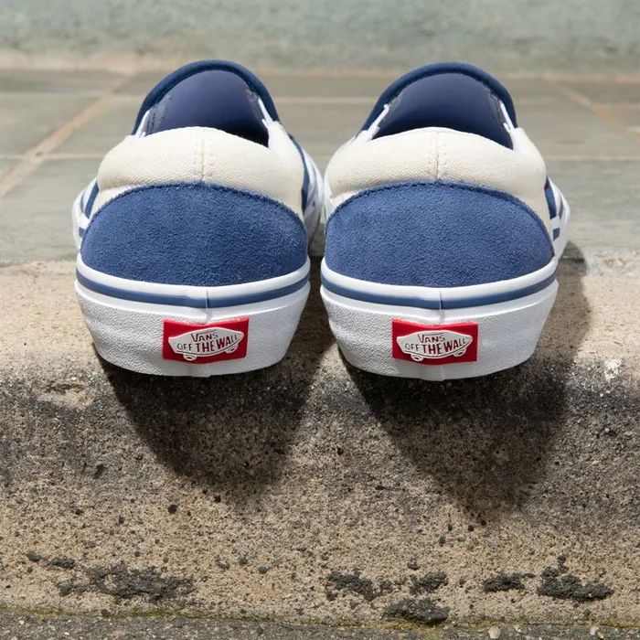 Vans Pro Skate MensWomens SlipOn Pro Sty NavyClassic White Vans Pro Skate MensWomens SlipOn Pro Sty NavyClassic White