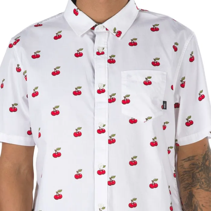 Vans Shirts and Flannels Mens Cherries Buttondown Shirt White Vans Shirts and Flannels Mens Cherries Buttondown Shirt White