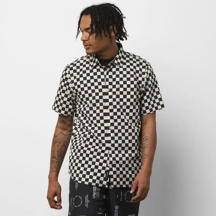 Vans Shirts and Flannels Mens Cypress Checker Buttondown Shirt BlackWhitecaps Vans Shirts and Flannels Mens Cypress Checker Buttondown Shirt BlackWhitecaps