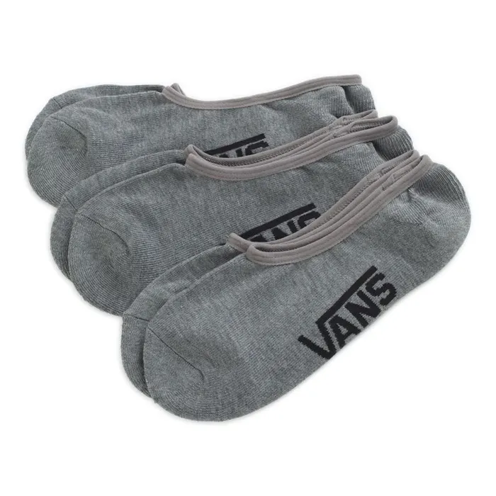 Vans Socks Mens Classic Super No Show Socks 3 Pair Pack Heather Grey