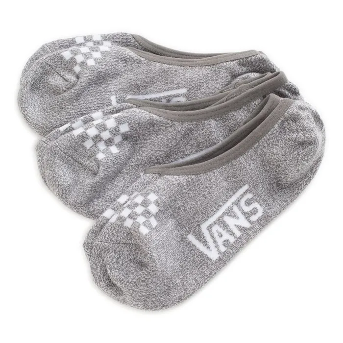 Vans Socks Womens Canoodle Super No Show Socks 3 Pair Pack Heather Grey