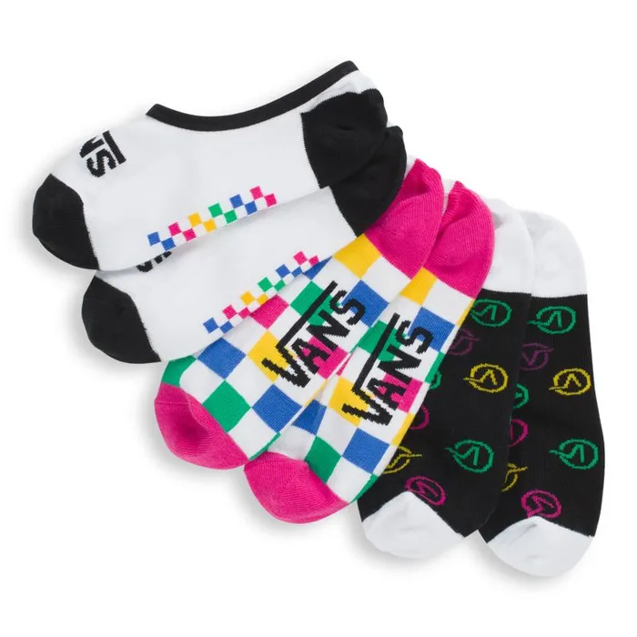 Vans Socks Womens Check Block Canoodle 3 Pack Multi