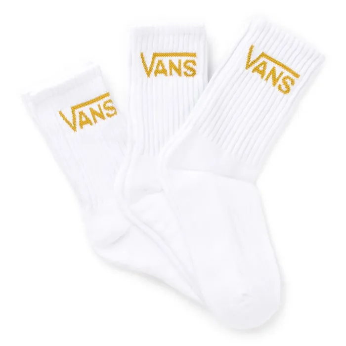 Vans Socks Womens Classic Crew Sock 3 Pack WhiteGolden Palm
