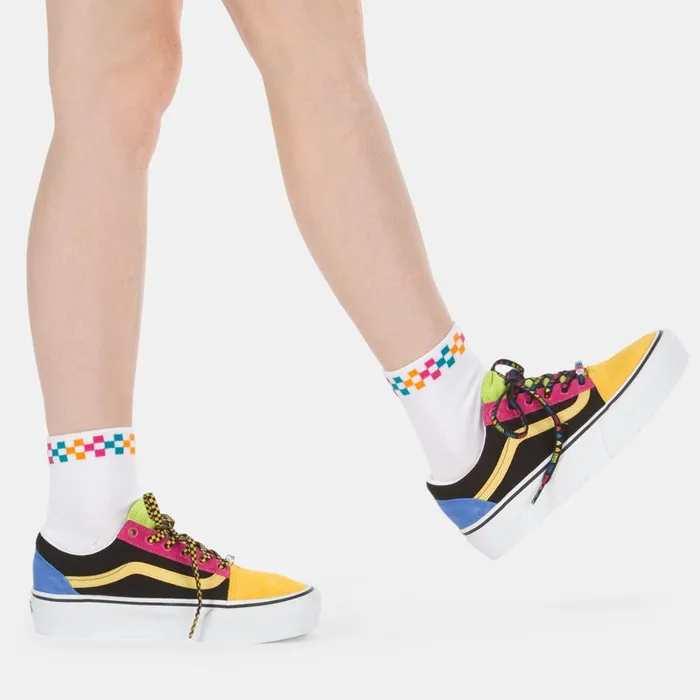 Vans Socks Womens PeekACheck Crew Sock Cabaret Vans Socks Womens PeekACheck Crew Sock Cabaret