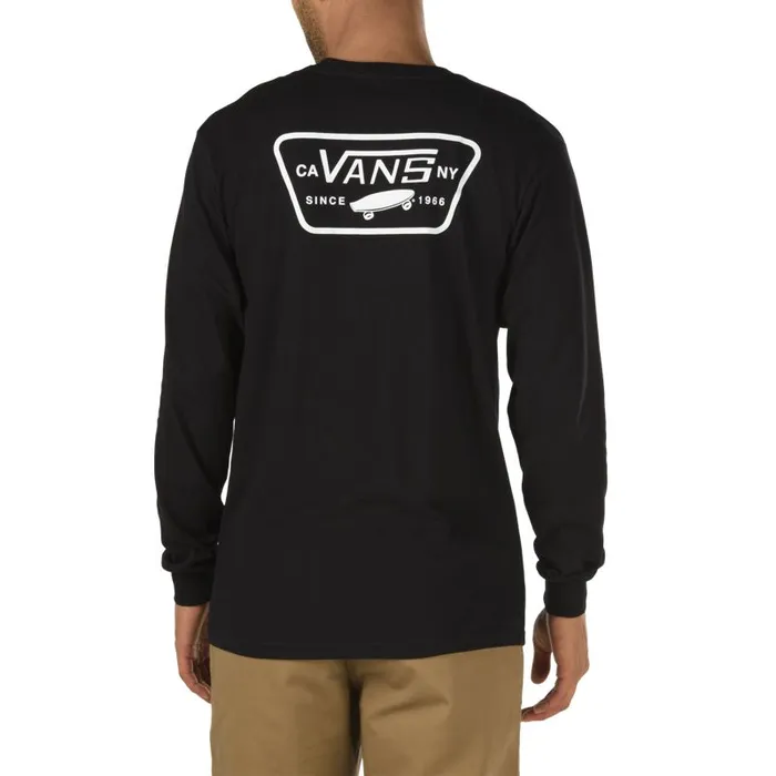 Vans TShirts and Tanks Mens Full Patch Back Long Sleeve TShirt BlackWhite