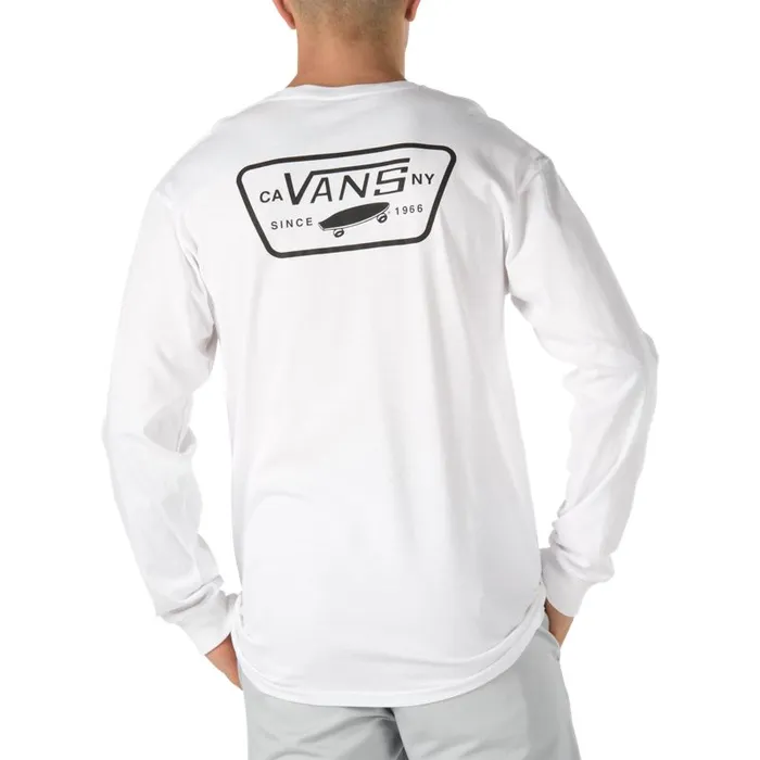 Vans TShirts and Tanks Mens Full Patch Back Long Sleeve TShirt WhiteBlack