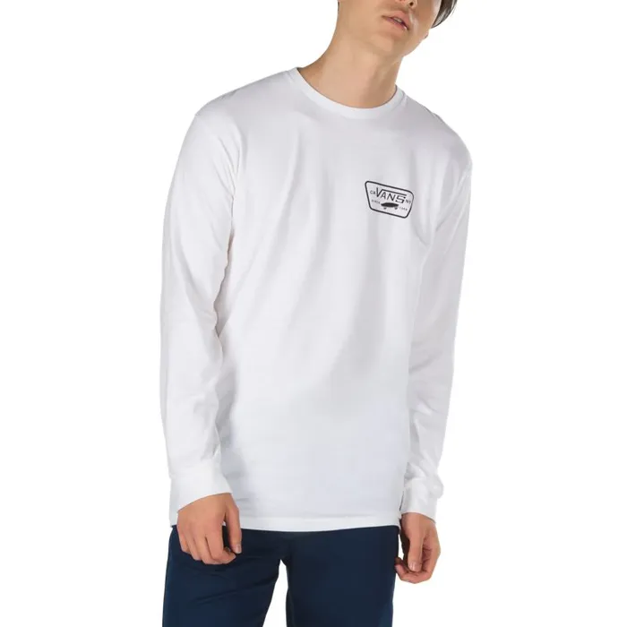 Vans TShirts and Tanks Mens Full Patch Back Long Sleeve TShirt WhiteBlack Vans TShirts and Tanks Mens Full Patch Back Long Sleeve TShirt WhiteBlack