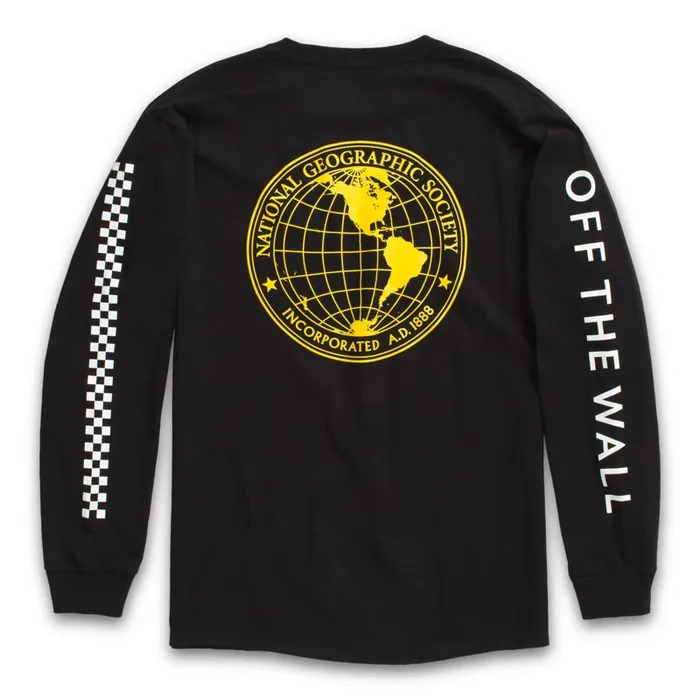 Vans TShirts and Tanks Mens National Geographic Long Sleeve TShirt Black